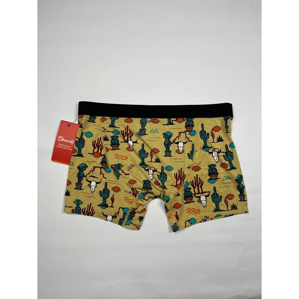 Shinesty Ball Hammock Boxer Briefs Mens XL Tan Mirage Desert Cactus Western